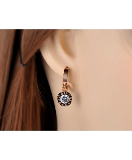 Kolczyki stal cyrkonia na kółeczku