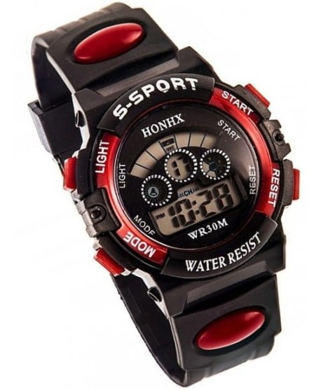 Zegarek elektroniczny czarny z czerwonym dla chłopca