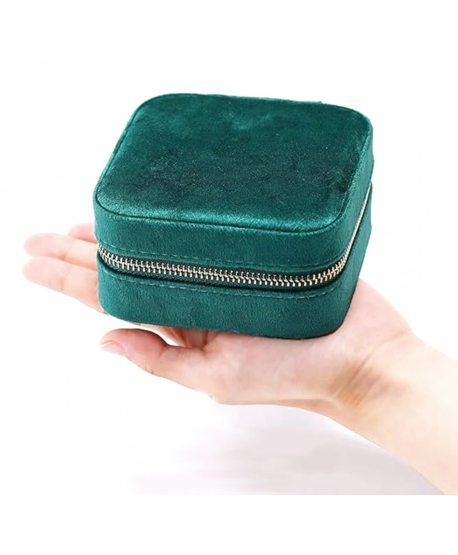 Szkatułka pudełeczko na biżuterię zamszowe z lusterkiem