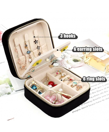 Szkatułka pudełeczko na biżuterię zamszowe z lusterkiem