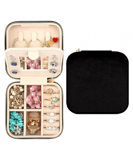 Szkatułka pudełeczko na biżuterię zamszowe z lusterkiem