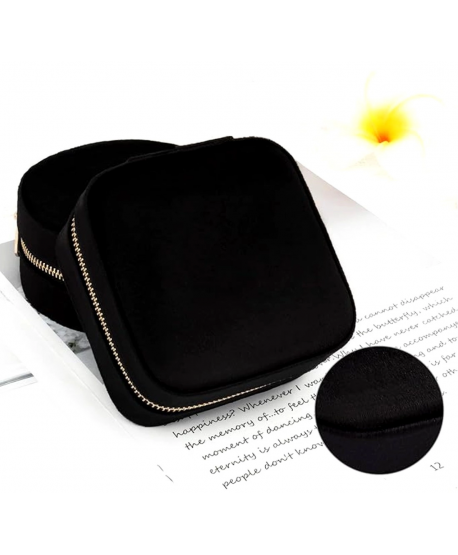Szkatułka pudełeczko na biżuterię zamszowe z lusterkiem