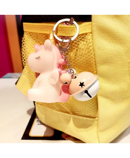 Brelok z różowym jednorożcem i dzwoneczkiem Unicorn