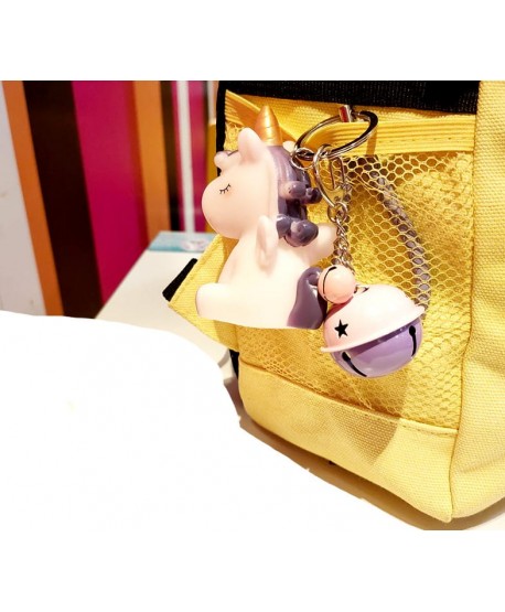 Brelok z fioletowym jednorożcem i dzwoneczkiem Unicorn