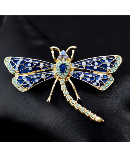 Broszka mała ważka z turkusem