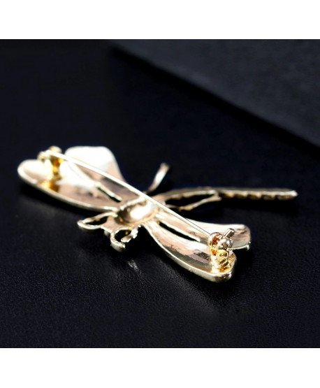 Broszka różowa ważka