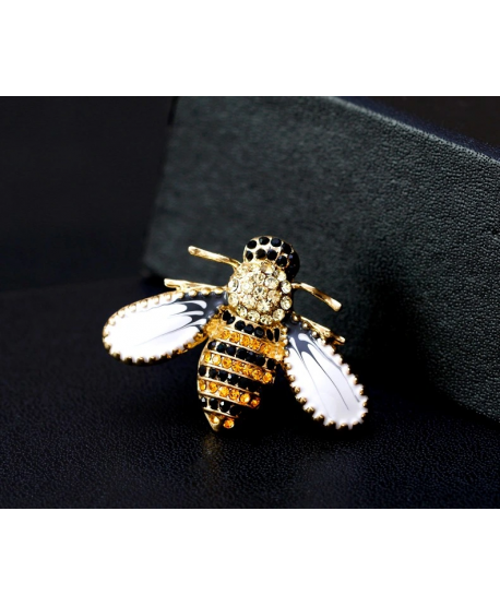 Broszka mała czarno złota pszczoła