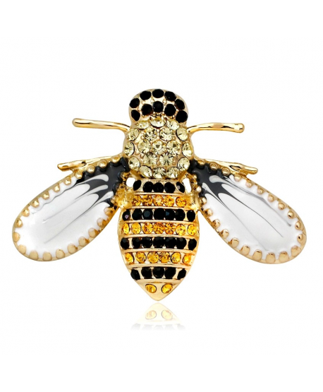 Broszka mała czarno złota pszczoła
