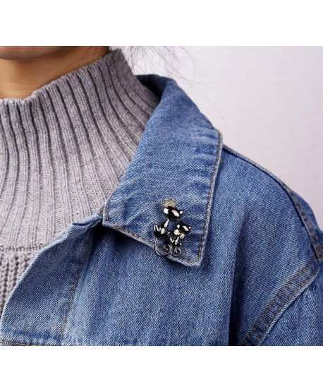 Broszka dwa czarne kotki