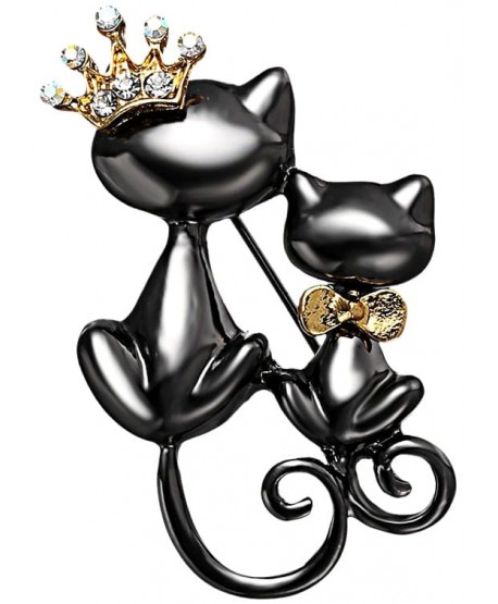 Broszka dwa czarne kotki