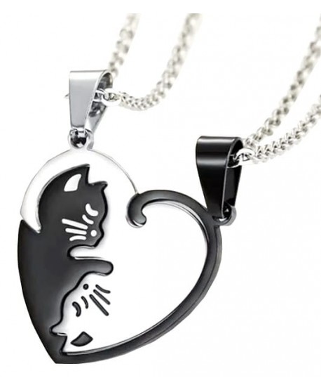 Naszyjniki przyjaźni Best Friends z kotkami w kształcie serca