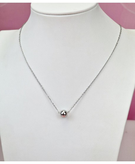 Naszyjnik celebrytka stal z kuleczką