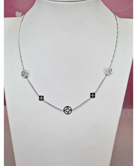 Naszyjnik celebrytka stal z subtelnymi zawieszkami