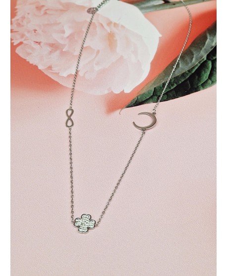 Naszyjnik celebrytka stal z trzema zawieszkami