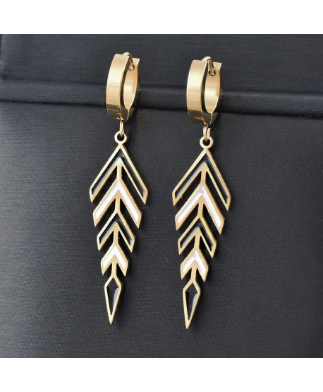 Kolczyki stal złoto czarne