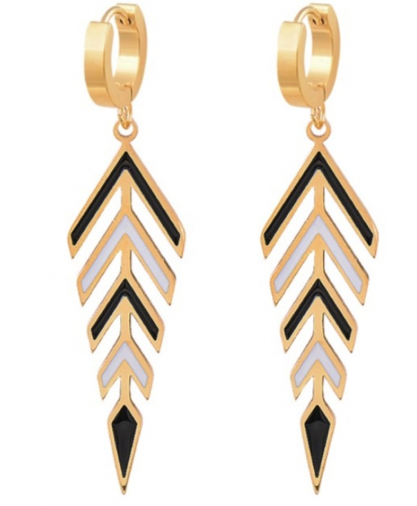 Kolczyki stal złoto czarne