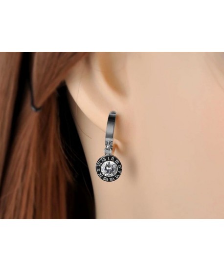 Kolczyki stal cyrkonia na kółeczku