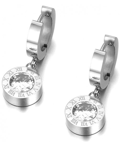 Kolczyki stal cyrkonia na kółeczku