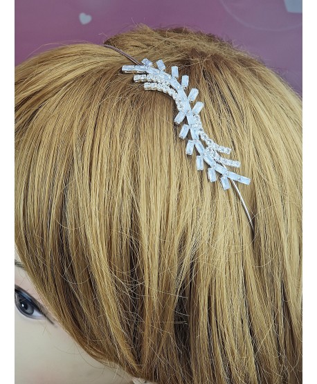 Kryształkowa opaska do włosów srebrna lub złota