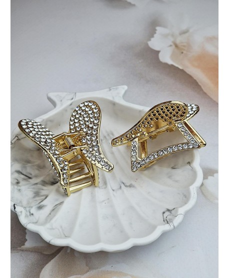 Spinka klamra szczęka metalowa z cyrkoniami