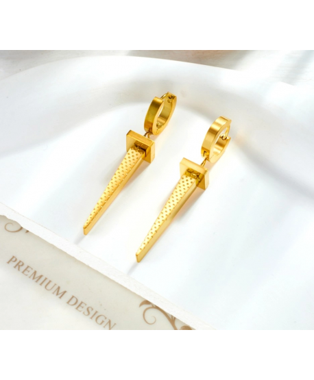 Kolczyki stal złote sopelki