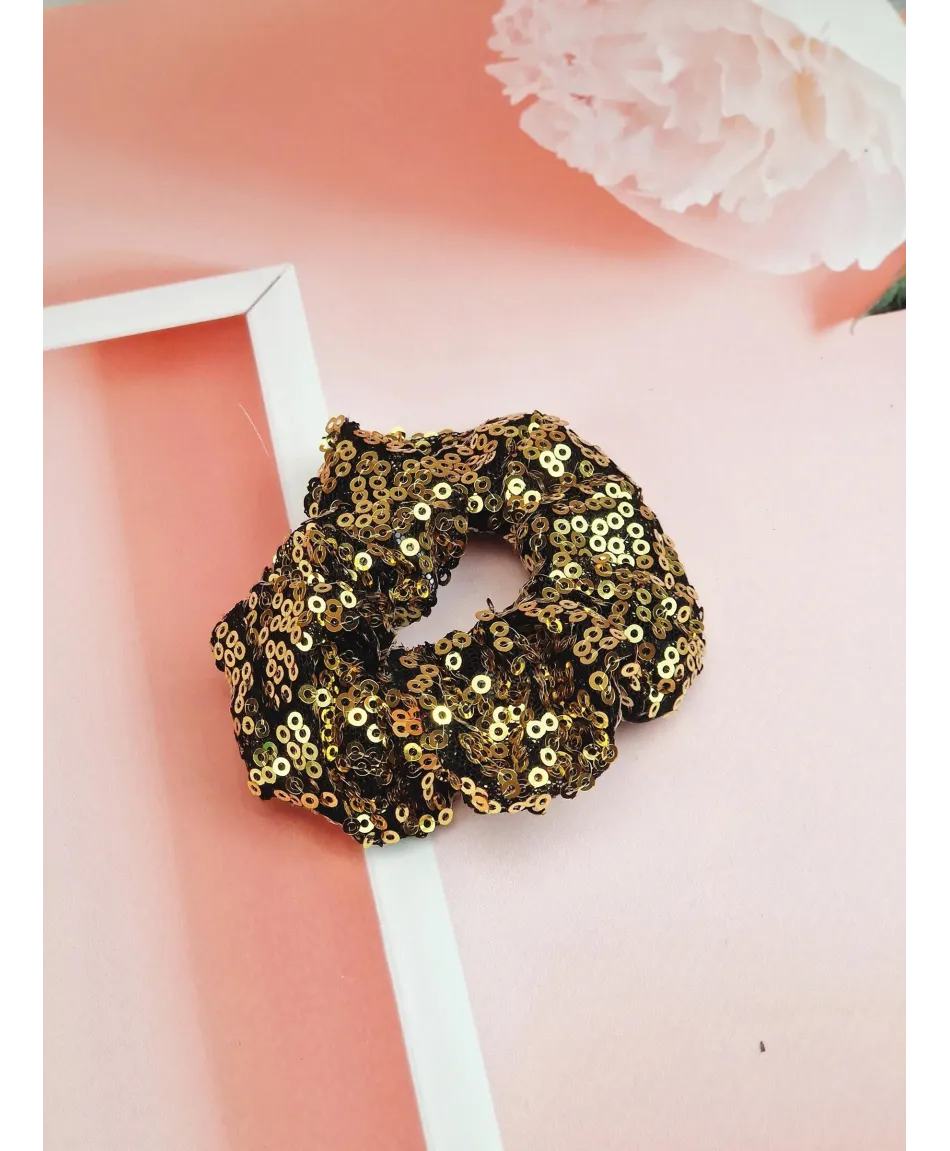 Gumki scrunchie cekinowe