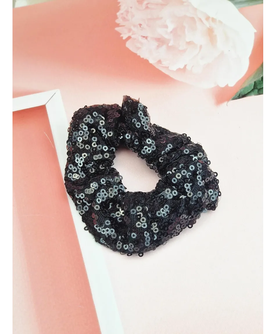Gumki scrunchie cekinowe