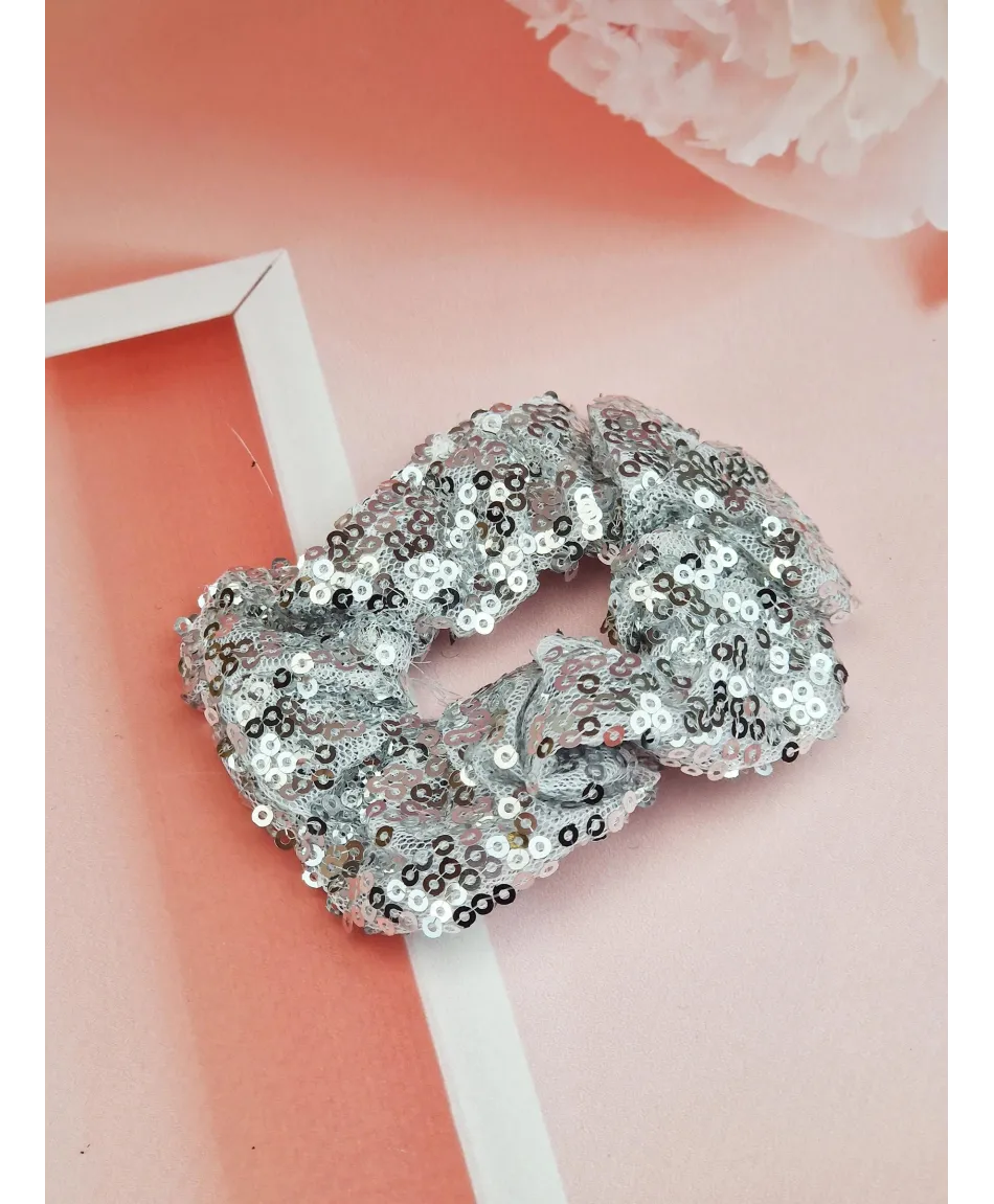 Gumki scrunchie cekinowe