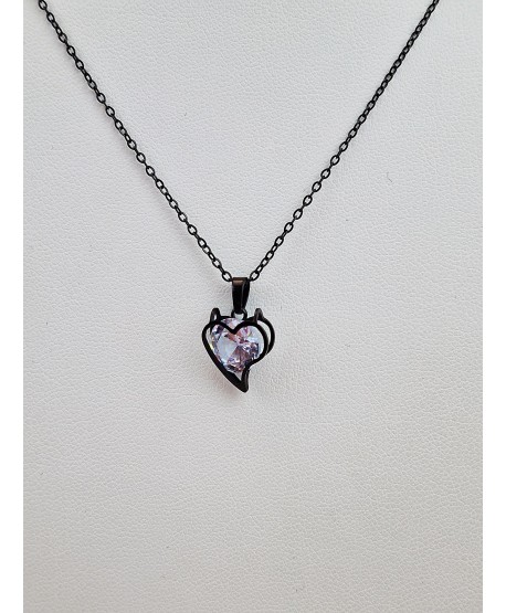 Komplet zawieszka kolczyki serduszka