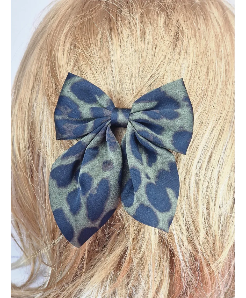 Spinka kokardka w panterkę