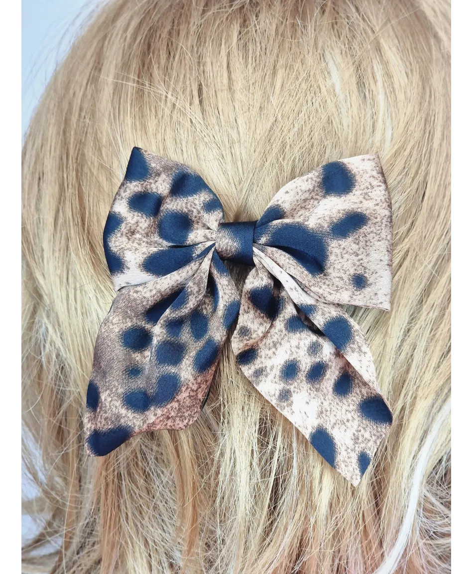 Spinka kokardka w panterkę