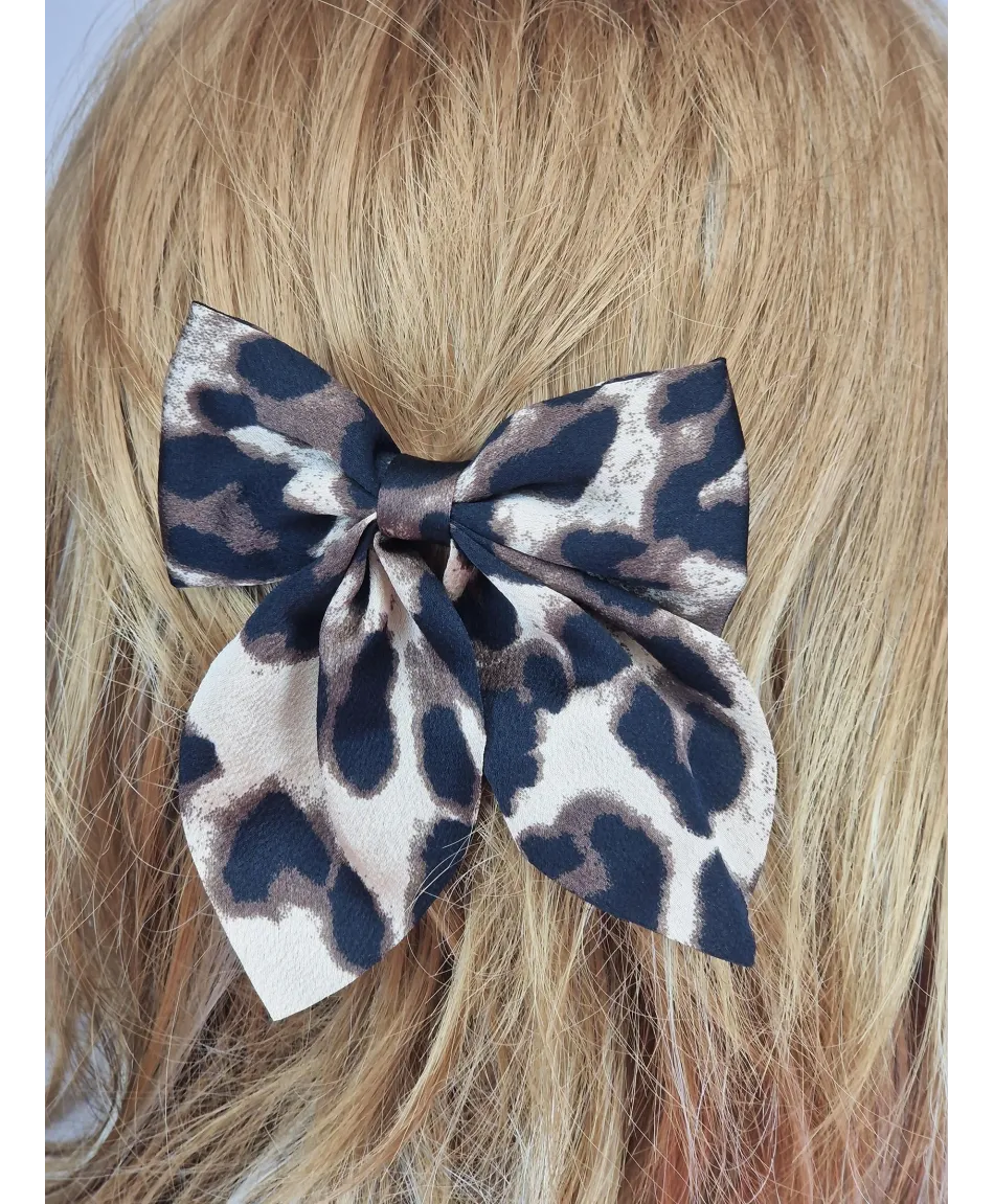 Spinka kokardka w panterkę