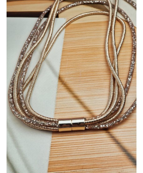 Kaskadowy naszyjnik w kolorze różowego złota