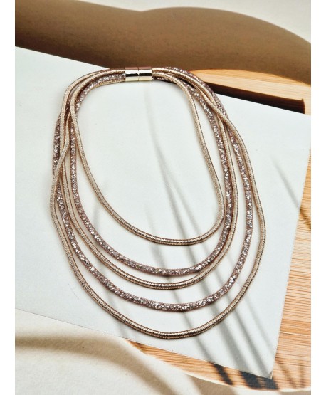 Kaskadowy naszyjnik w kolorze różowego złota