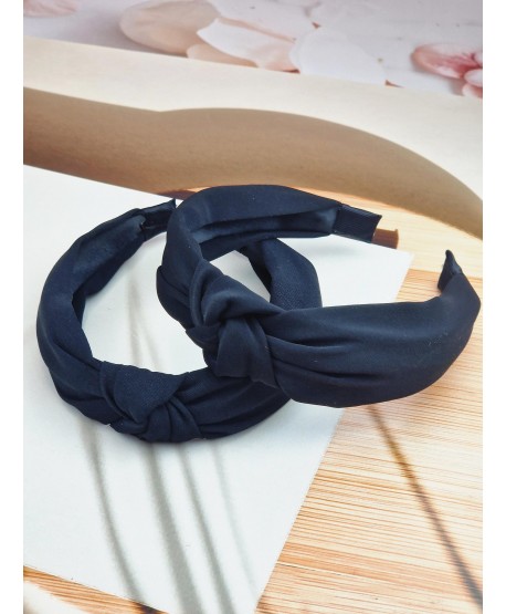 Opaski do włosów matowe z węzłem czarna