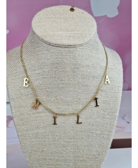 Naszyjnik z imieniem stal literki Emilia