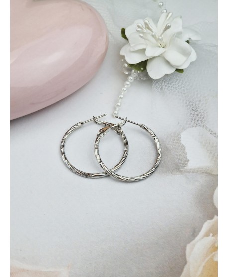 Kolczyki koła stal ze wzorem