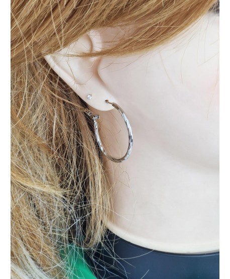 Kolczyki koła stal ze wzorem