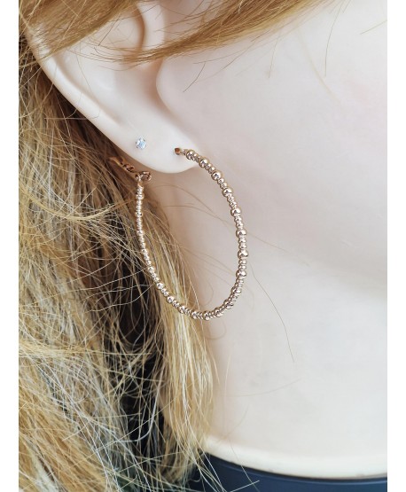 Kolczyki koła stal ze wzorem- 4 cm