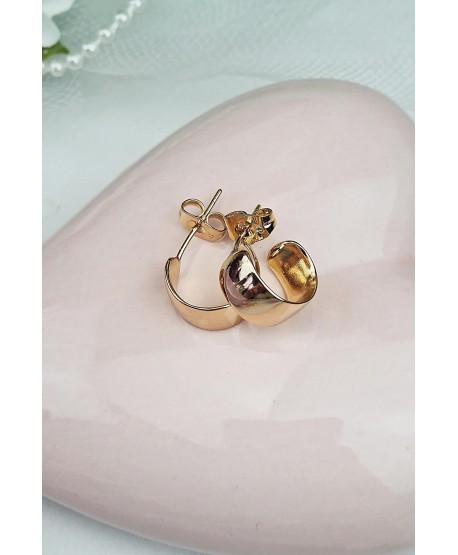 Kolczyki stal złote grube kółeczka