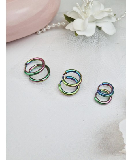 Kolczyki stal kółeczka holo- rozmiary