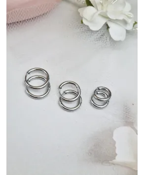 Kolczyki stal kółeczka srebrne