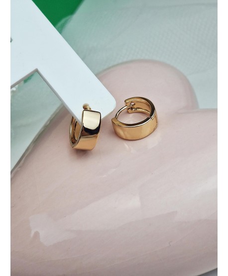 Kolczyki stal złote grube kółeczka- 1,3 cm