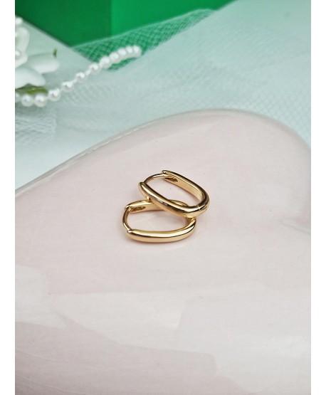 Kolczyki stal złote podłużne kółeczka