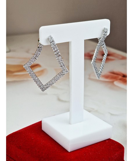 Kolczyki stal błyszczące romby