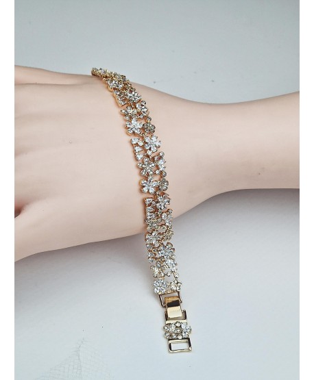 Bransoletka stal ozdobna z kwiatuszkami