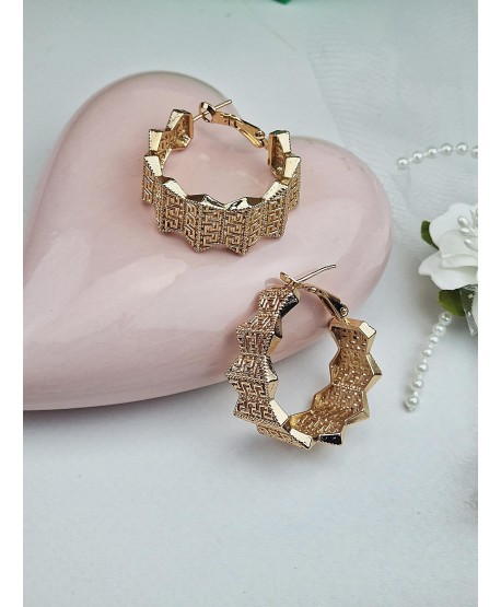 Kolczyki stal ażurowe koła