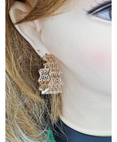 Kolczyki stal ażurowe koła