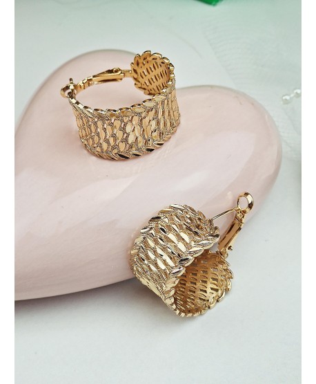 Kolczyki stal koła ze wzorem