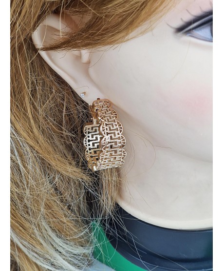 Kolczyki stal poszerzane koła ze wzorem